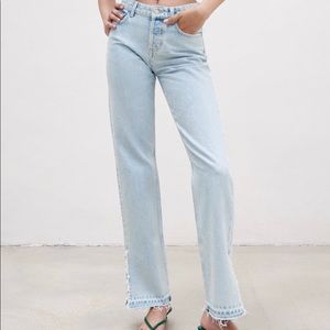 Zara Full Length Jeans with slit (brand new!)